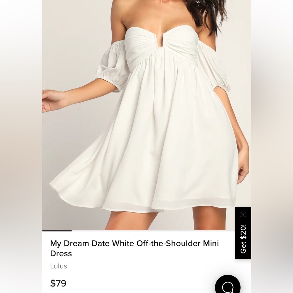 Lulu's White Off-Shoulder Mini Dress - Picture 1 of 5